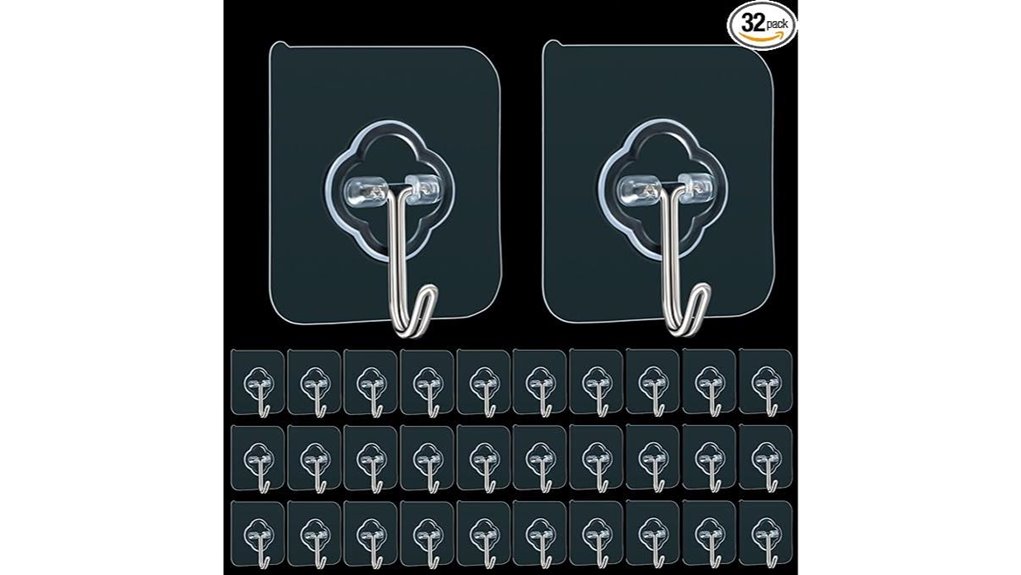 32 transparent reusable hooks