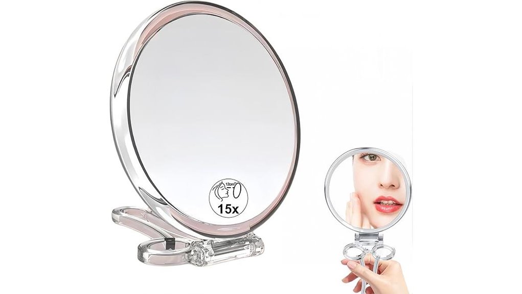 foldable dual sided magnifying mirror