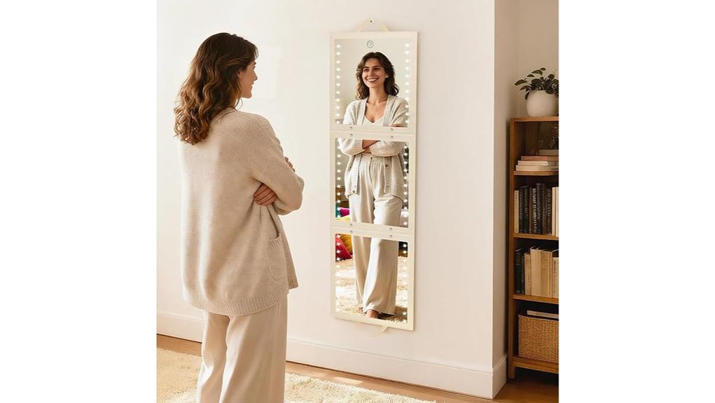 foldable lighted full body mirror