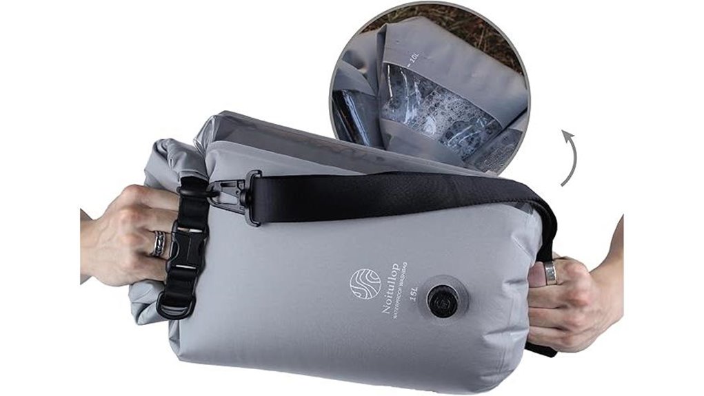gray 15l portable washbag