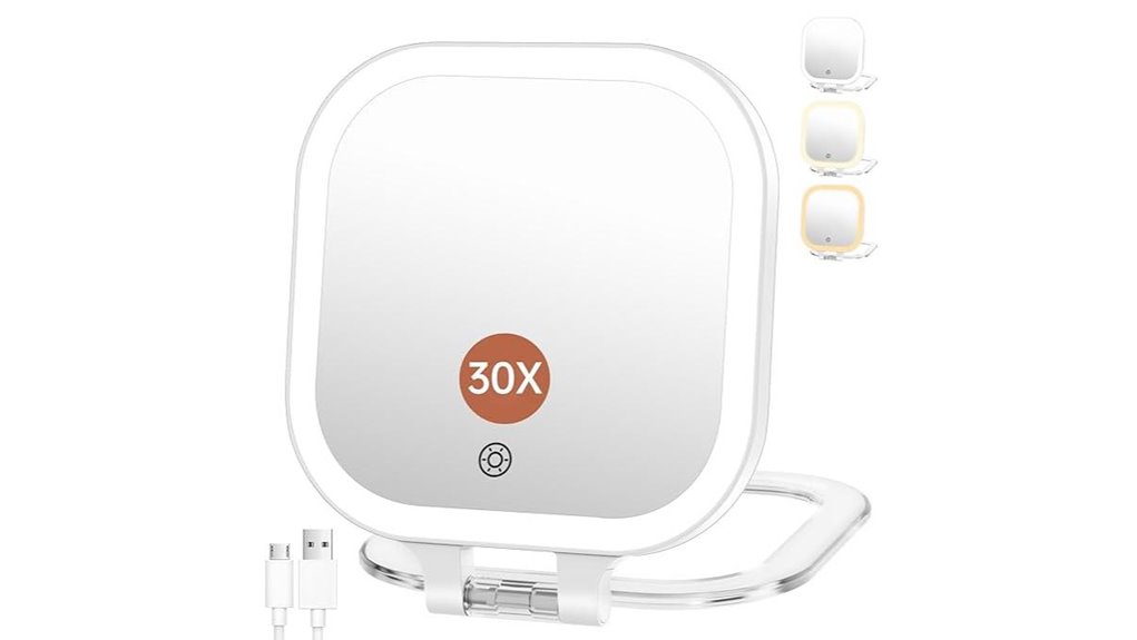 portable 3 5 inch lighted mirror