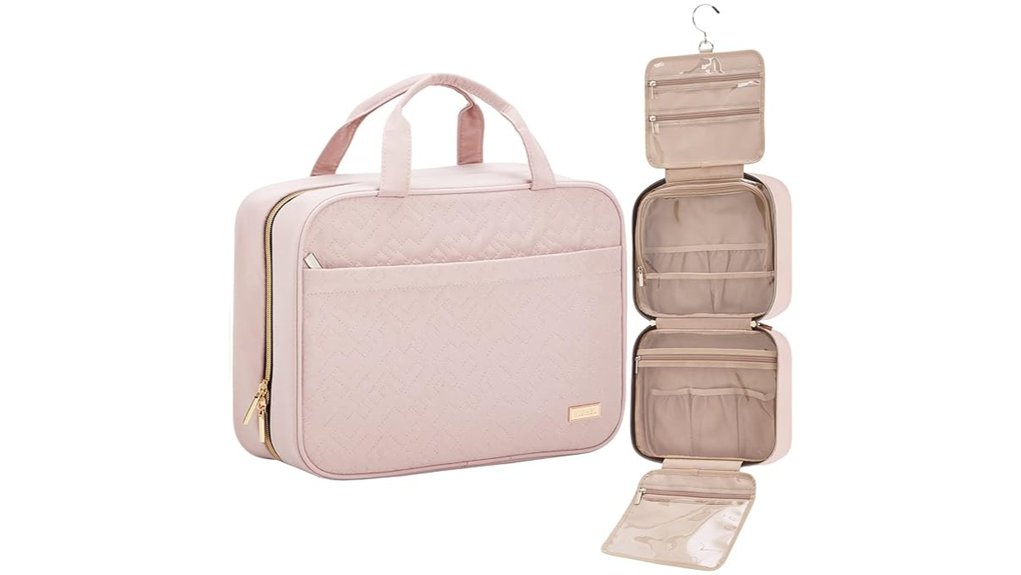 portable pink toiletry organizer