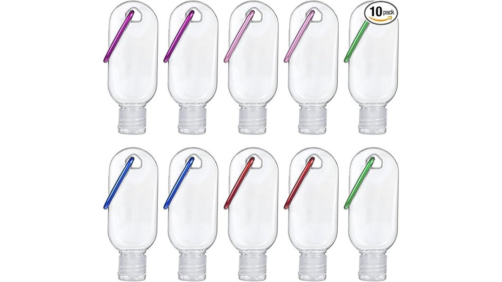 ten hand sanitizer keychains