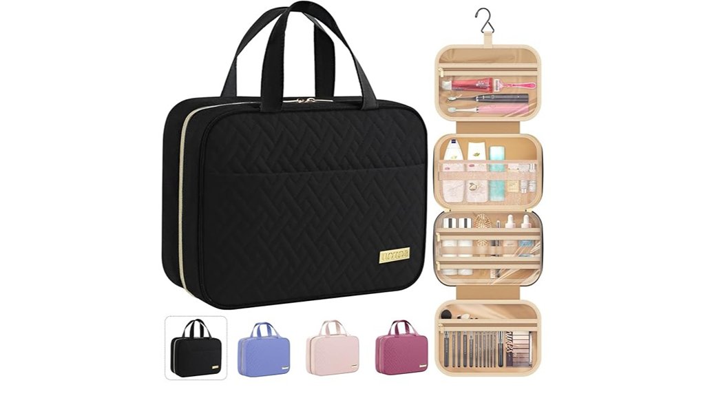 waterproof black toiletry bag